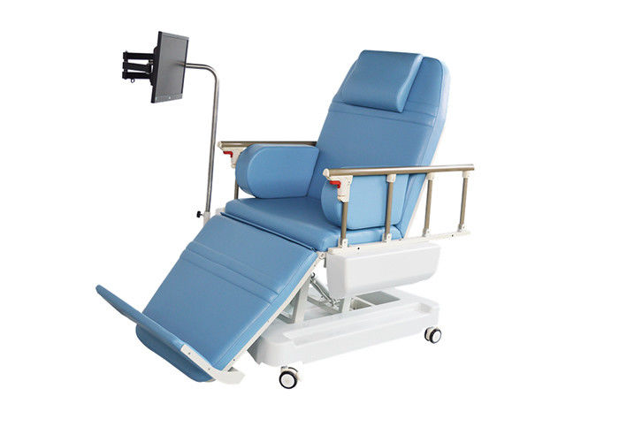 ارتفاع قابل للتعديل الكهربائية غسيل الكلى سرير كرسي تبرع بالدم للطي الدرابزين على عجلات