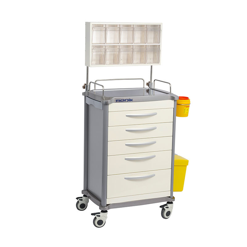 عربة أدوية طبية قابلة للتمديد في المستشفى ، عربة تخزين طبية قابلة للإمالة