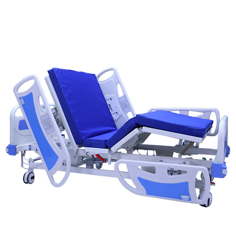 معدات طبية قابلة للتعديل متعددة الوظائف من الفولاذ المقاوم للصدأ 3 سواعد سرير مستشفى ICU قابل للطي يدويًا