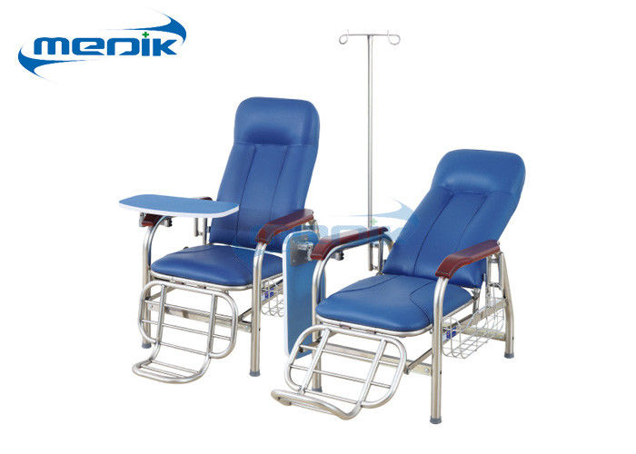كراسي أثاث مستشفى قابل للتعديل كرسي نقل المريض مع القطب الرابع
