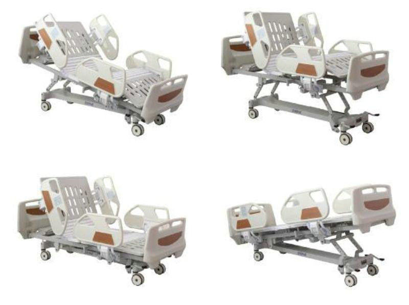 5 أوضاع كهربائية لعيادة ICU سرير مستشفى 125 مم للاستخدام في الجناح شبه التلقائي