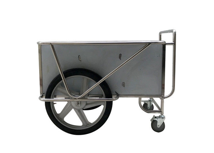 الفولاذ المقاوم للصدأ العقاقير الطبية عربة مع اثنين من الكبار العجلات / اثنين من العجلات الصغيرة